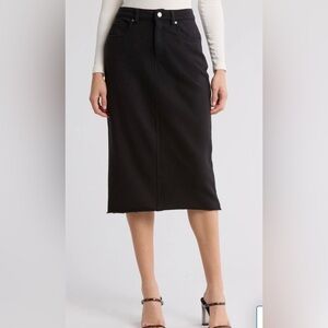 DL1961 ALMA Cotton Black Midi Pencil Skirt. Size 28